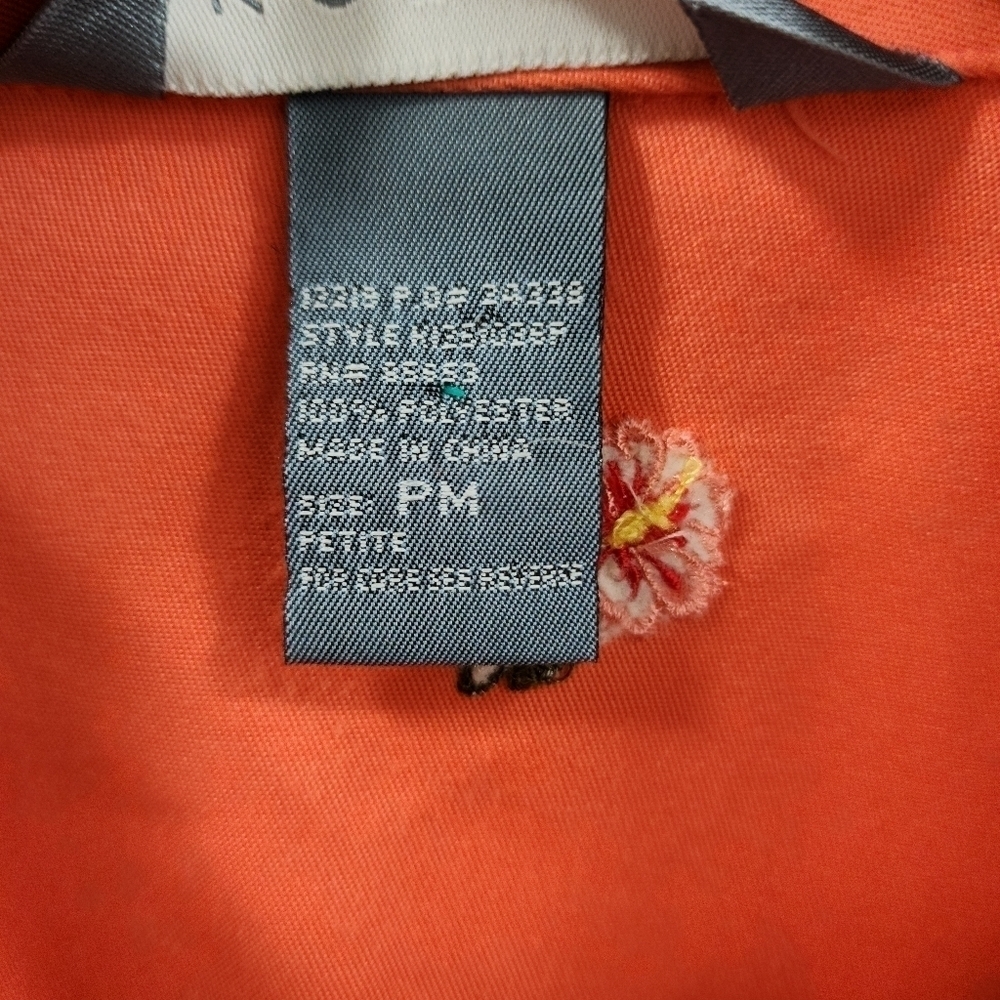Koret Jacket Women Medium Zip Floral Coral Peach. - Picture 9 of 14